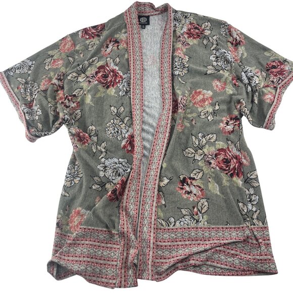 Bobeau Women's Floral Kimono Cardigan Size Large - Picture 1 of 5